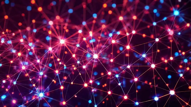 Red neuronal abstracta con conexiones brillantes y coloridas