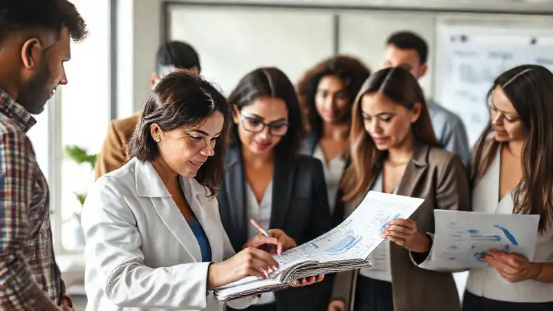 Sociólogo analizando datos en oficina moderna
