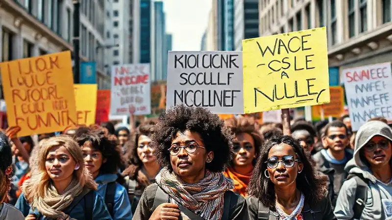 Grupo protestando contra la desigualdad social