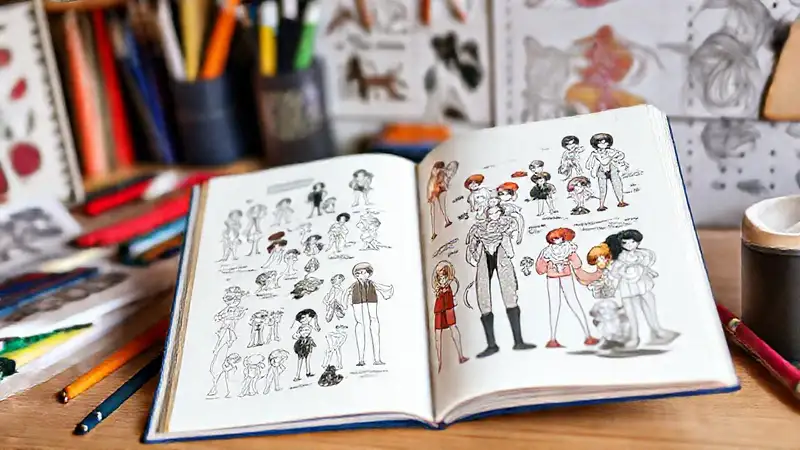 Libro ilustrado con personajes creativos y vibrantes