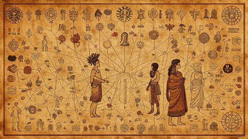 Símbolos tribales, personas rituales y conexiones culturales