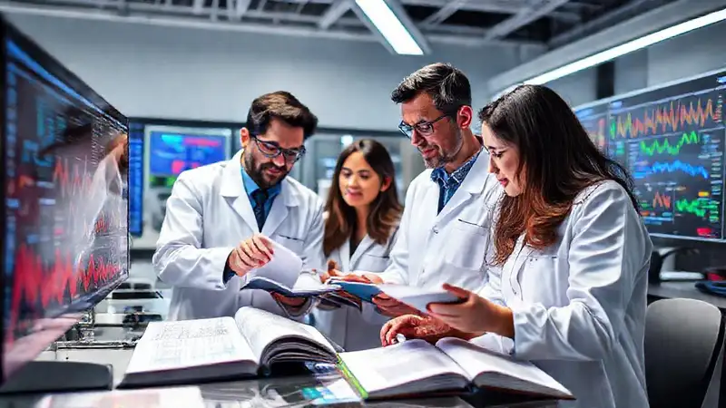 Investigadores analizan datos en laboratorio colaborativo
