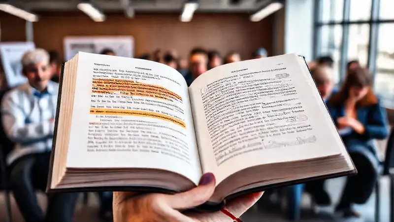 Libro abierto con gráficos y discusión analítica