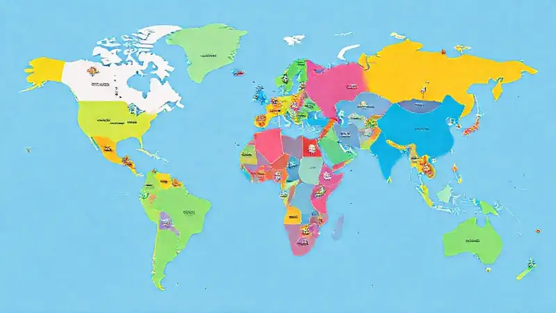 Mapa colorido y moderno del mundo