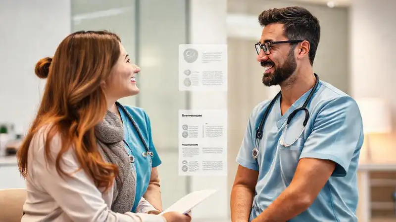 Profesional de salud explica consentimiento al paciente