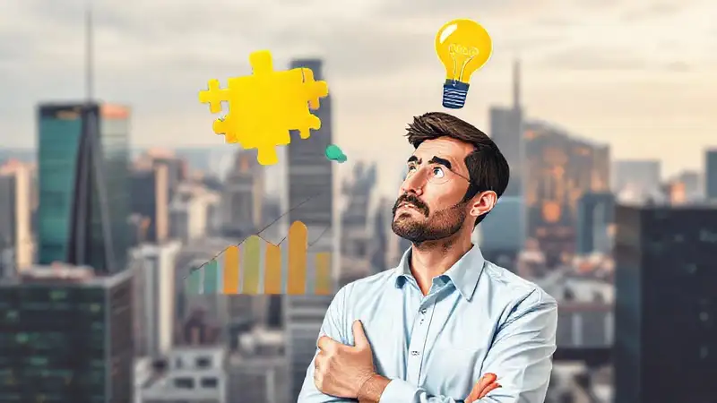 Persona analizando finanzas con ideas brillantes