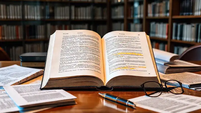 Libro abierto con citas y referencias destacadas