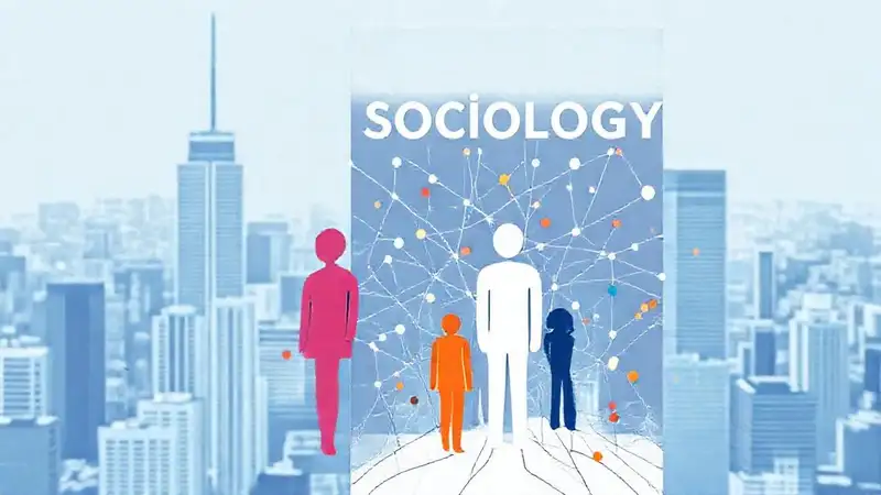 Cubierta de sociología con figuras abstractas modernas