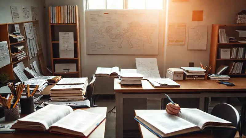 Espacio de estudio organizado y motivador