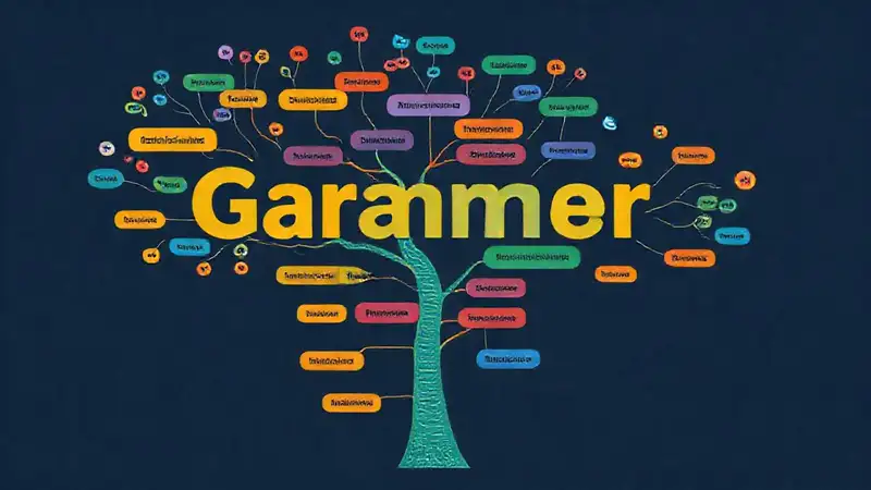 Árbol de gramática colorido y educativo