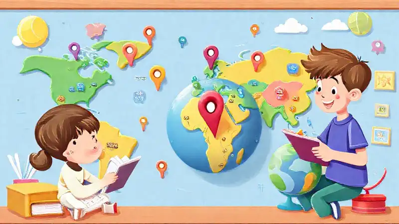 Mapa mundial colorido y divertido para aprender