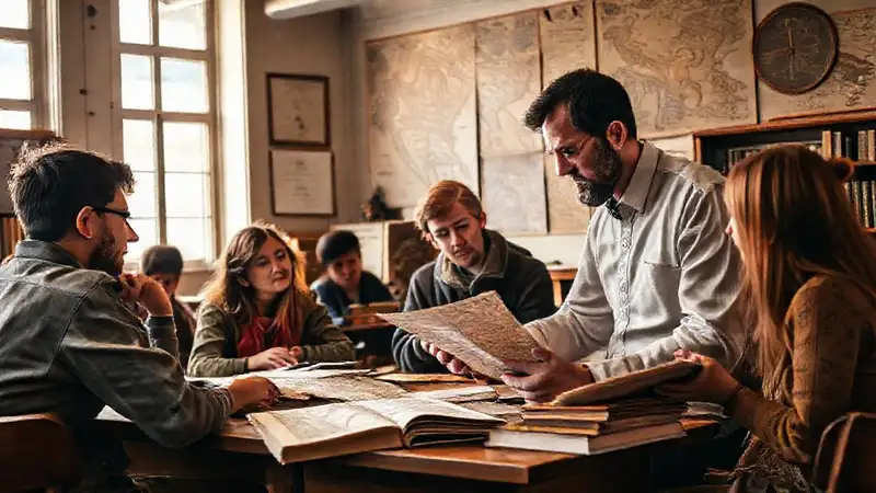 Docentes y estudiantes analizan historia en aula