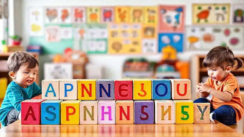 Bloques de colores y juegos educativos para niños