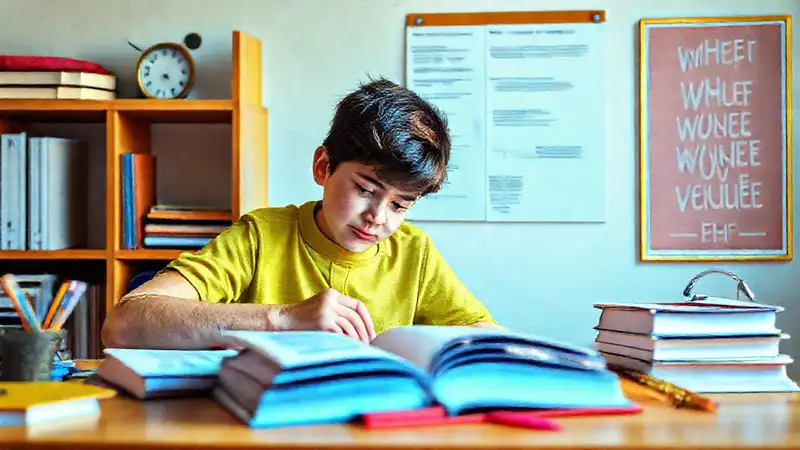 Estudiante concentrado en un ambiente motivador