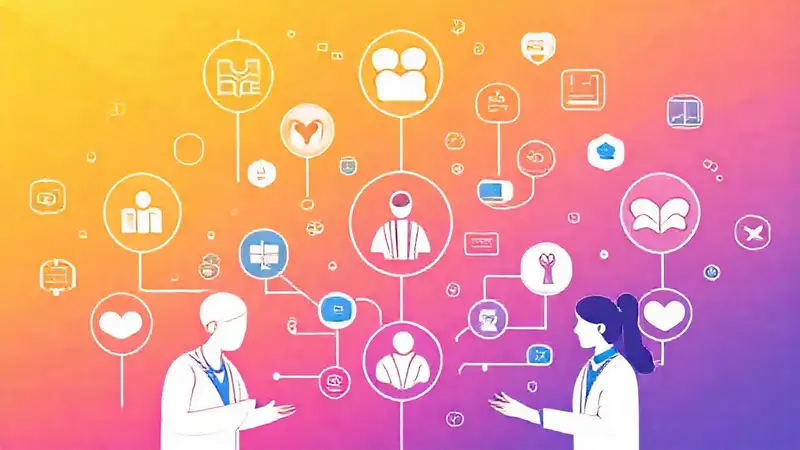 Íconos digitales de salud y colaboración profesional