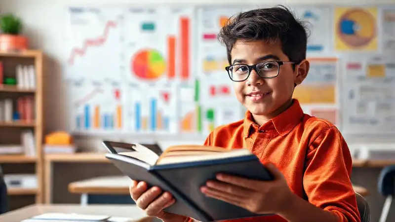 Estudiante confiado estudia con recursos modernos