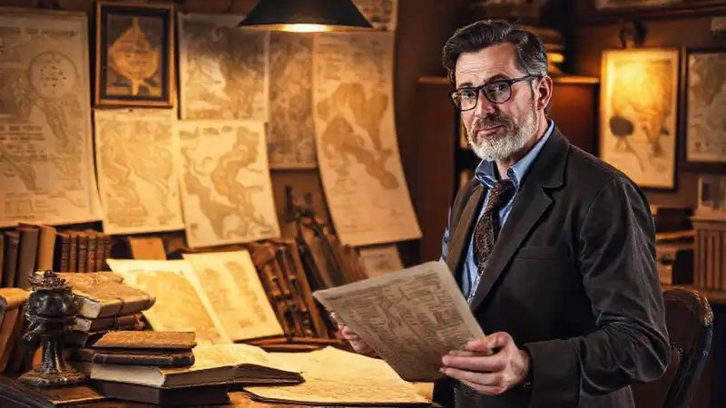 Investigador presenta datos en ambiente histórico profesional
