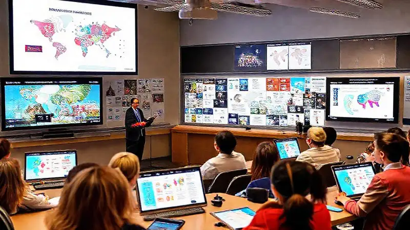 Presentación política con recursos visuales interactivos modernos