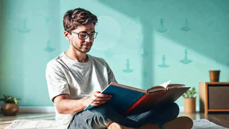 Estudiante en ambiente calmado y relajante