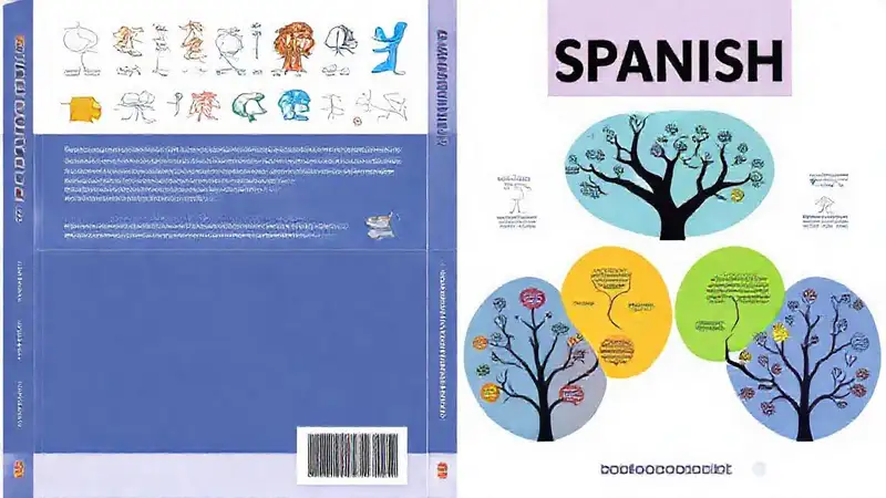 Portada educativa con símbolos lingüísticos coloridos