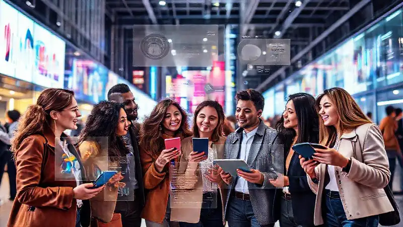 Grupo diverso discutiendo tendencias urbanas actuales