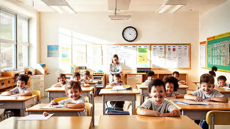 Aula alegre y organizada para aprender feliz