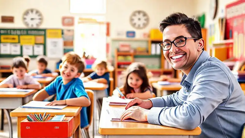 Niños estudiando en aula brillante y motivadora