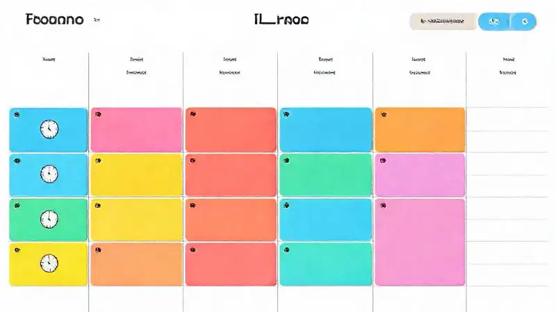 Planificador moderno con bloques y gestión del tiempo