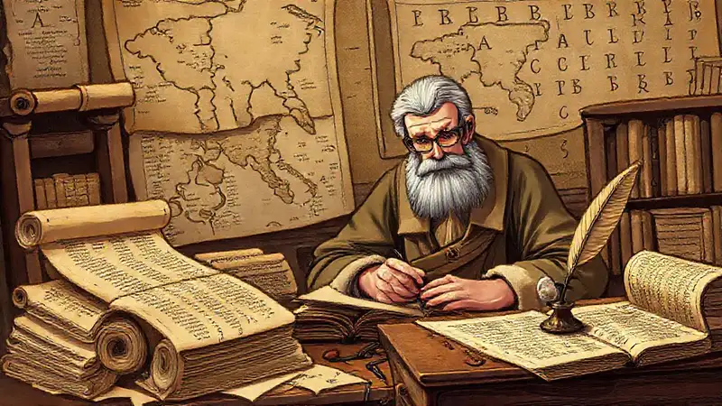 Estudio de textos antiguos y mapas históricos