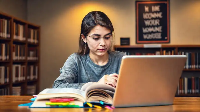 Estudiante concentrado en un ambiente motivador