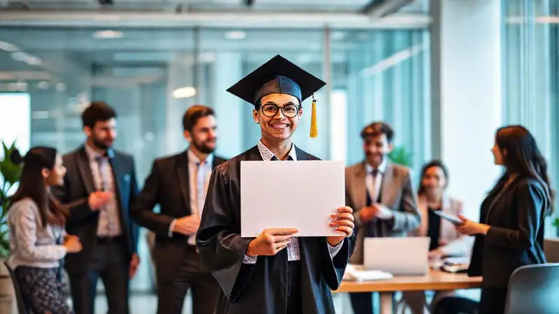 Graduado en psicología en oficina moderna