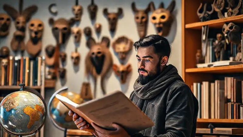 Estudiante de antropología en estudio cultural