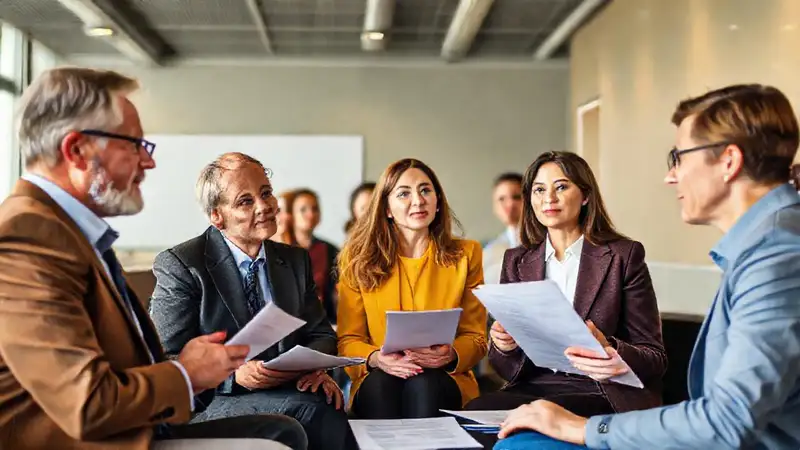 Encuesta ética con personas diversas y profesionalismo