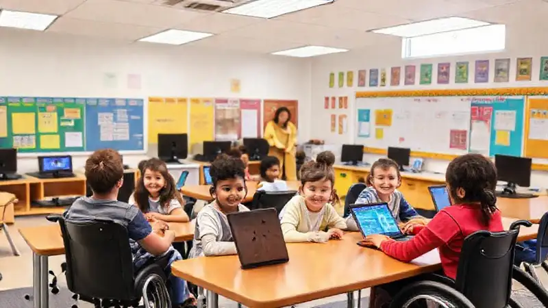Aula inclusiva con tecnología y accesibilidad