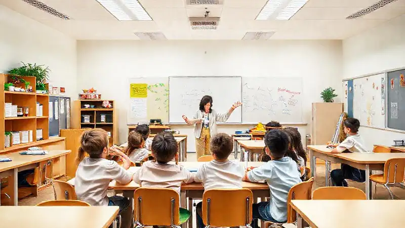 Escuela moderna con orden, libertad y aprendizaje