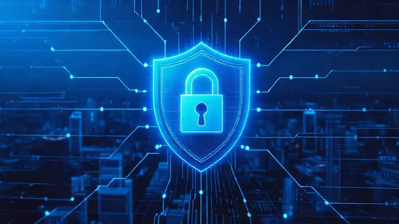 Guía visual de seguridad digital futurista