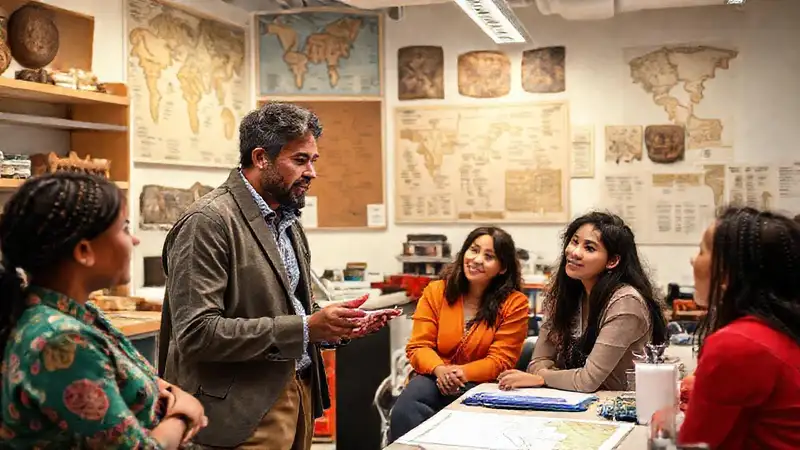 Investigador cultural en ambiente colaborativo y moderno