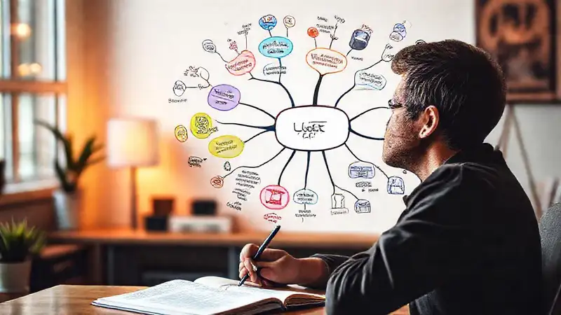 Persona reflexiva y motivada en un espacio inspirador