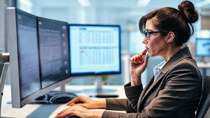 Ejecutiva monitorea pantallas y recordatorios digitales