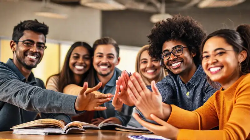 Estudiantes diversos aliados en un ambiente inclusivo