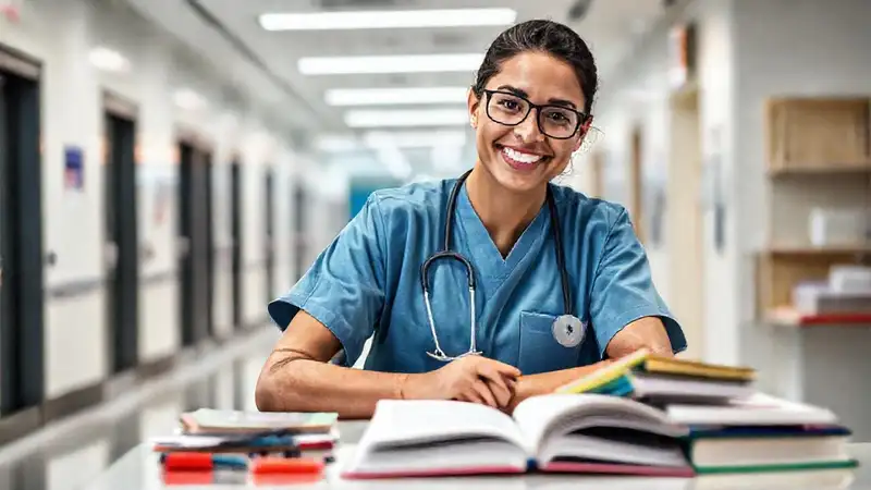 Practicante de salud confiado en hospital moderno