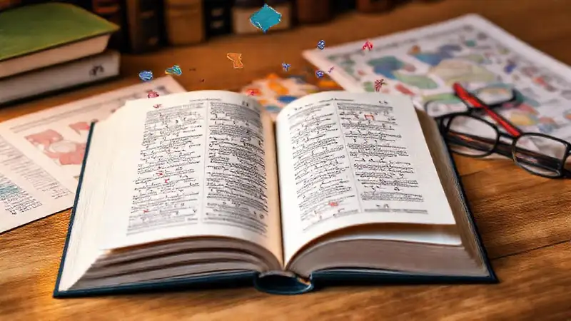 Libro y herramientas en ambiente de estudio