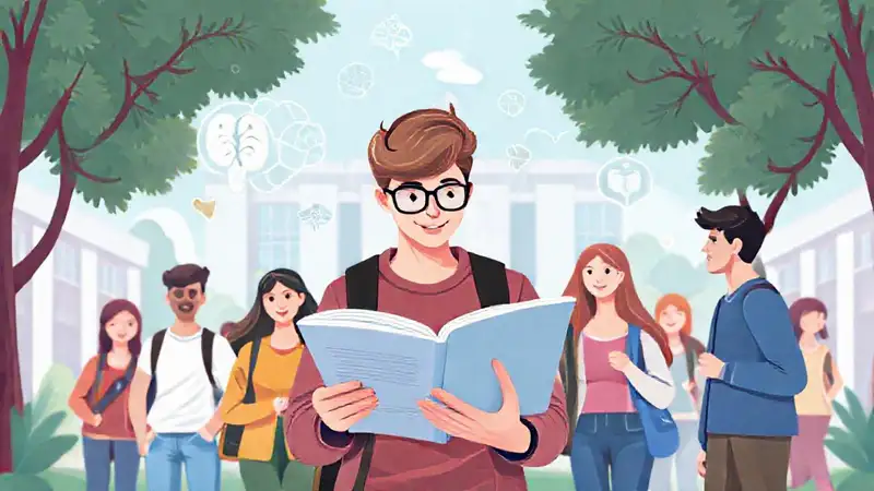 Estudiante de psicología en campus universitario