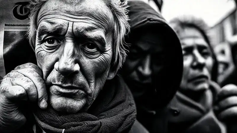 Foto impactante con emociones humanas fuertes
