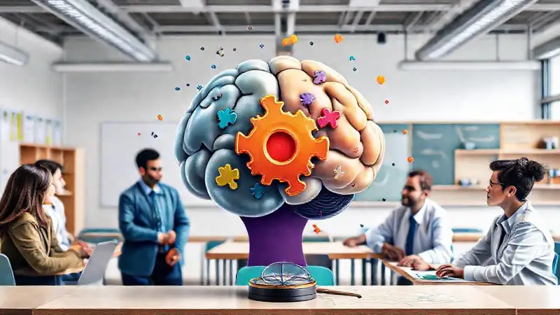 Mente creativa colaborativa en aula moderna