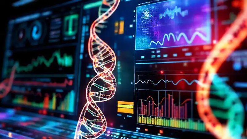 Interfaz futurista de bioinformática y salud