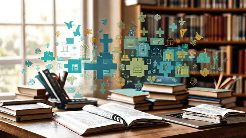 Libros y símbolos literarios en estilo interdisciplinario