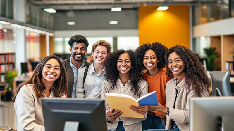 Directorio educativo con estudiantes y profesionales diversos