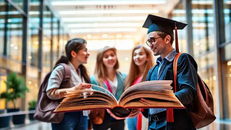 Libro sobre crecimiento profesional en campus universitario