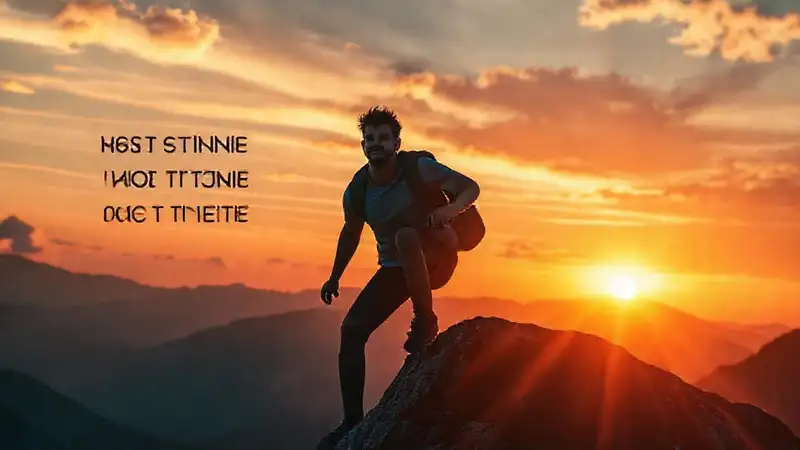 Persona motivada escala montaña, inspirando con determinación